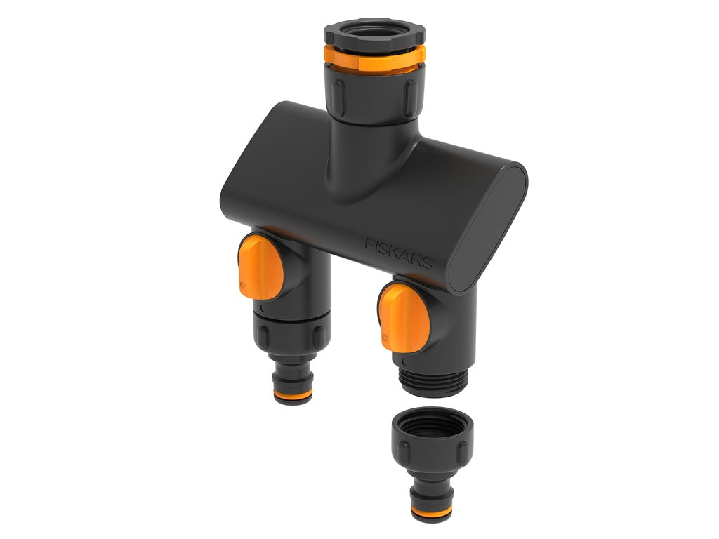 Fiskars Tweeweg Kraankoppeling Waterverdeler On/Off- keizers.nu