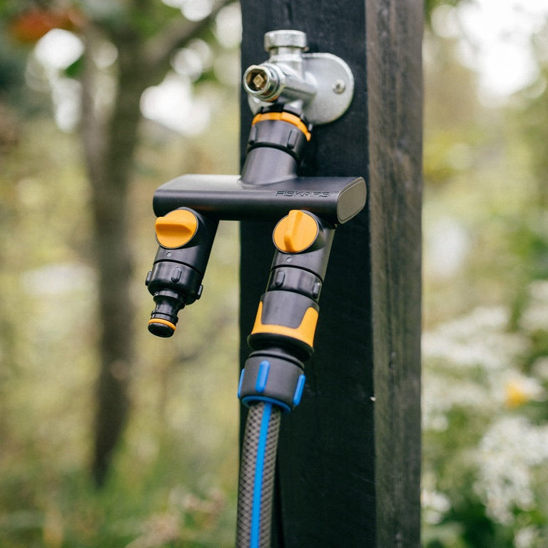 Fiskars Tweeweg Kraankoppeling Waterverdeler On/Off