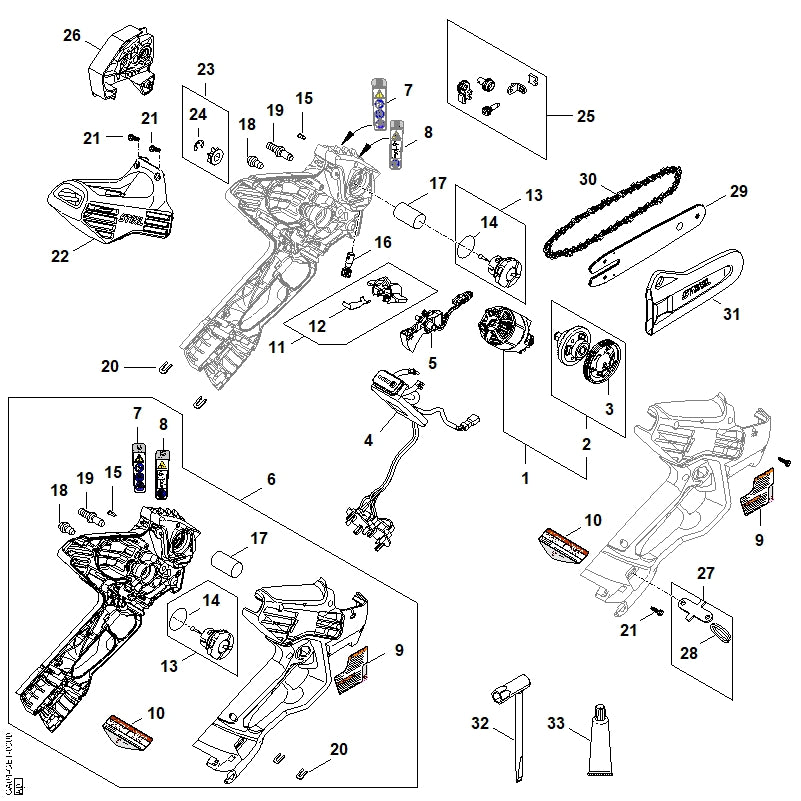 STIHL GA046600710 Kettingspanner positie 25 technische tekening