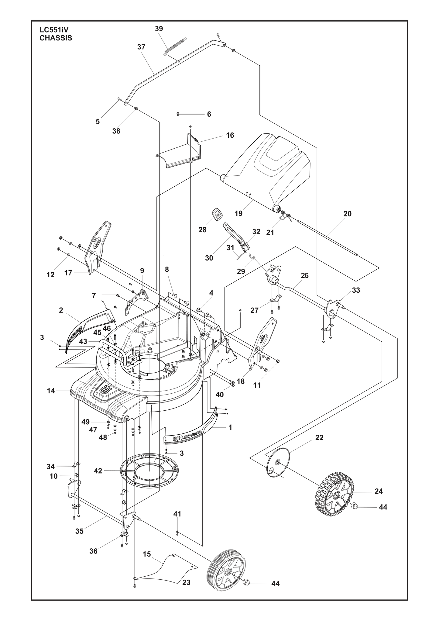 Husqvarna 506559701 onderdelentekening - positie 49