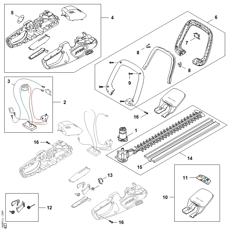 STIHL HA089671501 Typeplaatje HSA 30 positie 5 technische tekening