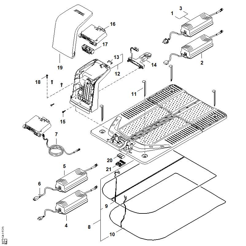 STIHL IA017013611 Afdekkap positie 19 technische tekening