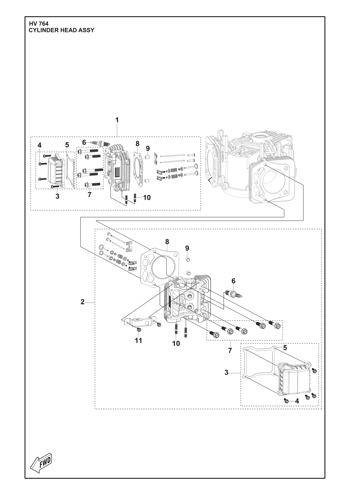 Husqvarna 598598501 onderdelentekening - positie 1