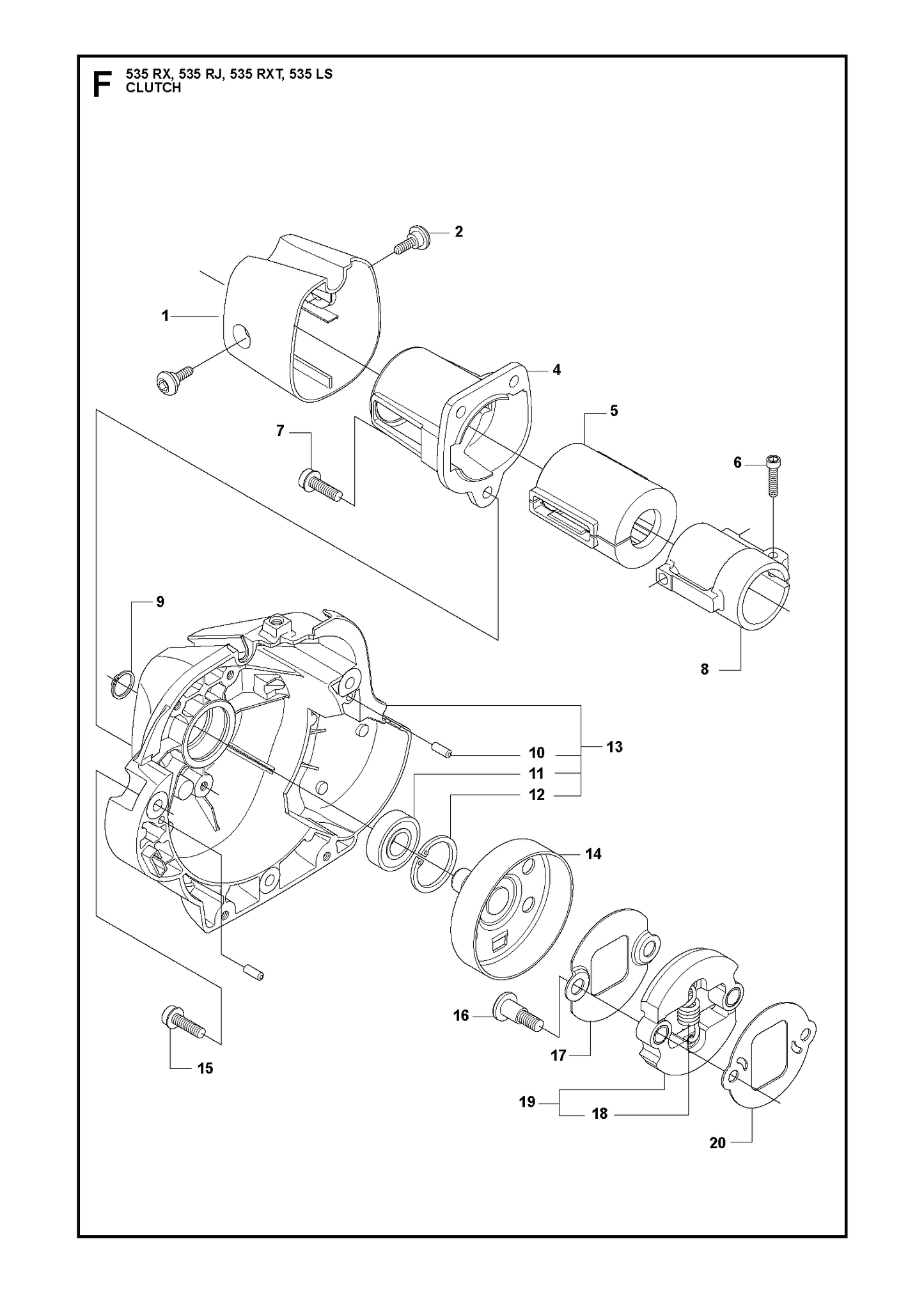 Husqvarna 503961301 onderdelentekening - positie 2