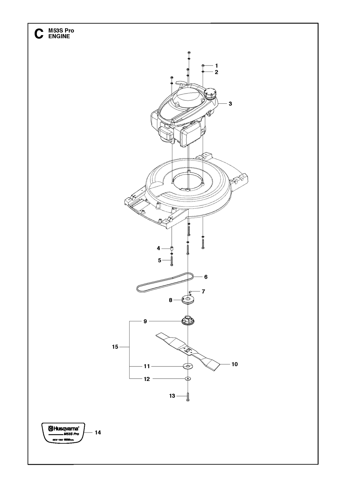 Husqvarna 295688501 onderdelentekening - positie 12