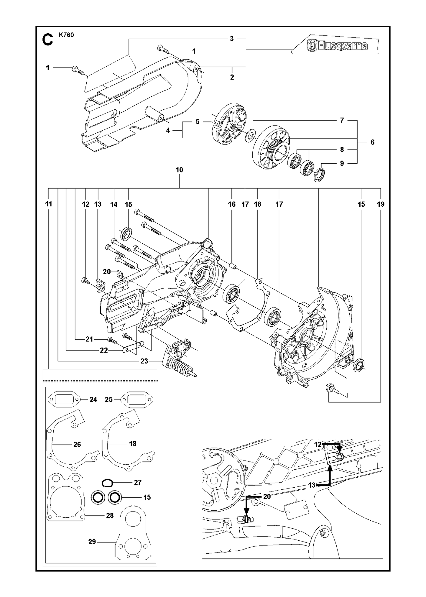 Husqvarna 502289202 onderdelentekening - positie 6