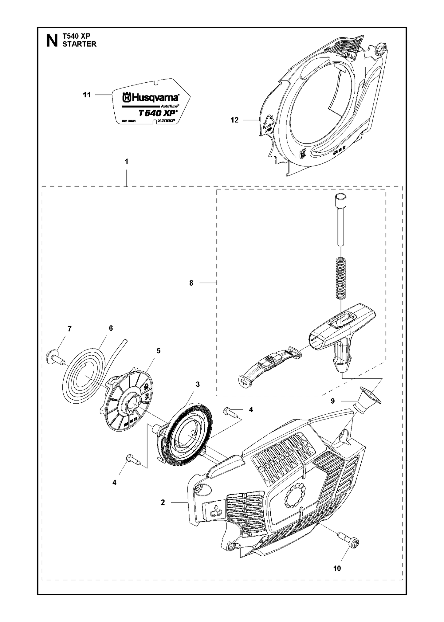 Husqvarna 506902102 onderdelentekening - positie 1