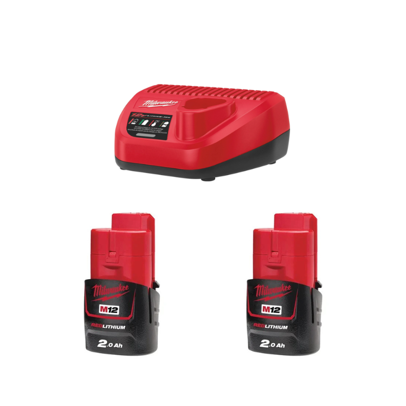 Milwaukee M12 NRG-202 Pack Incl. 2x Accu en 1x Lader