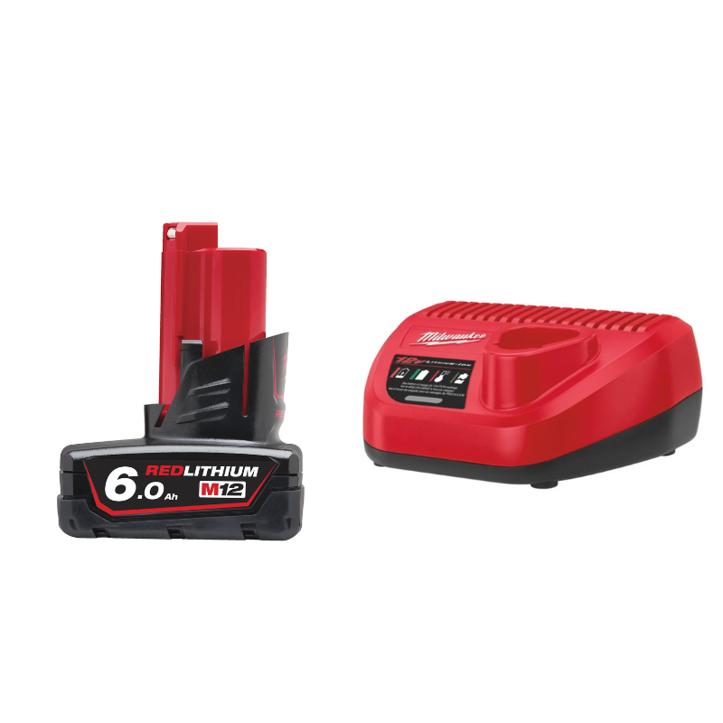 Milwaukee M12 NRG-601 Pack Incl. 1x M12 6.0 Ah Accu en 1x Lader