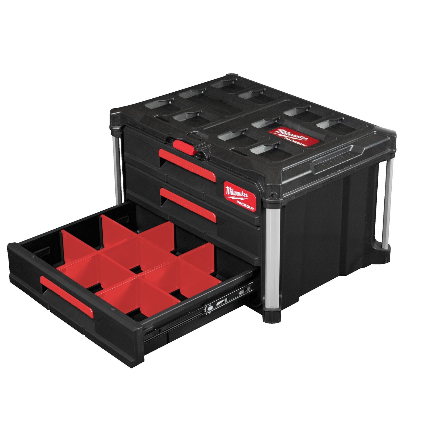 Milwaukee PACKOUT™ gereedschapskoffer met drie laden5
