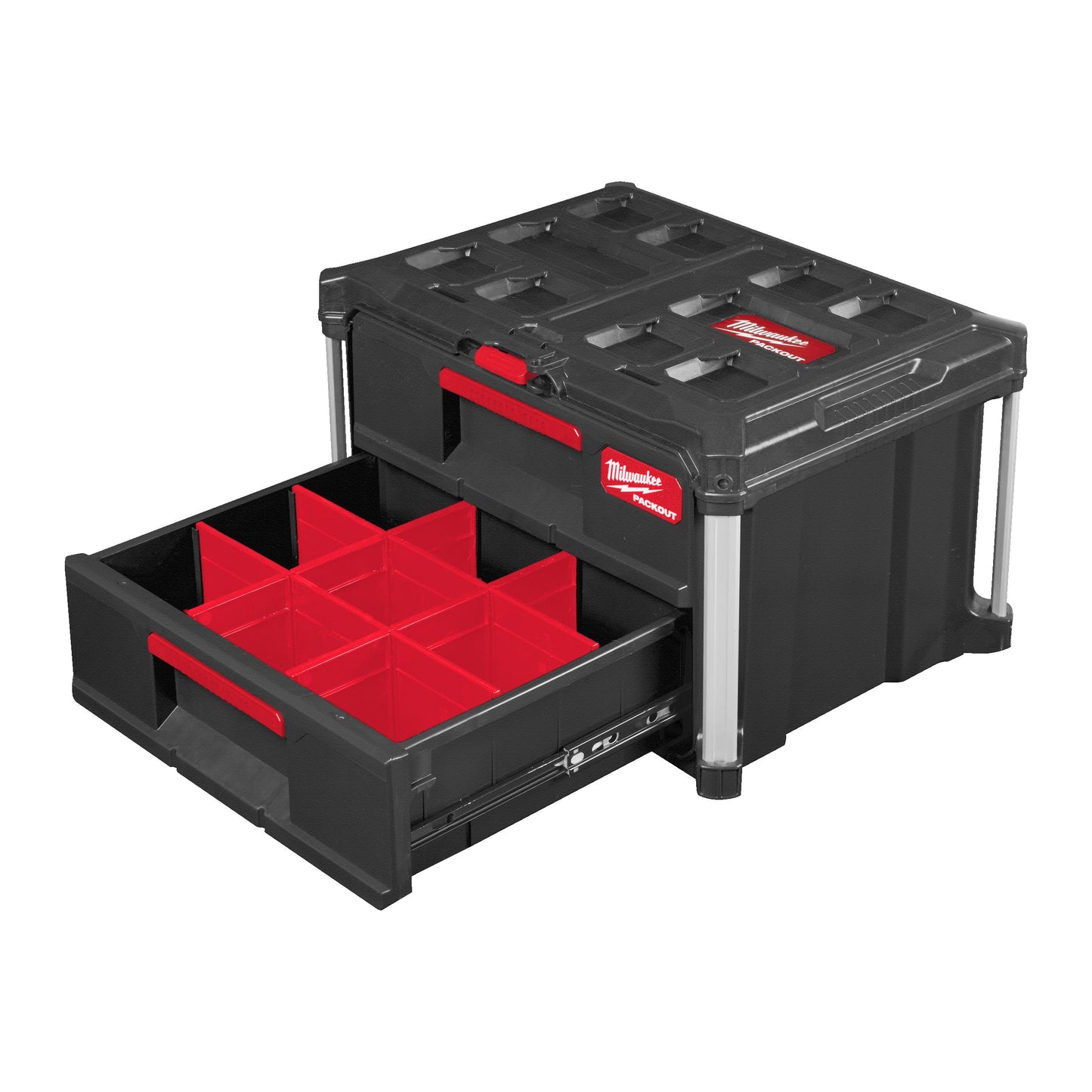 Milwaukee PACKOUT™ gereedschapskoffer met twee laden5