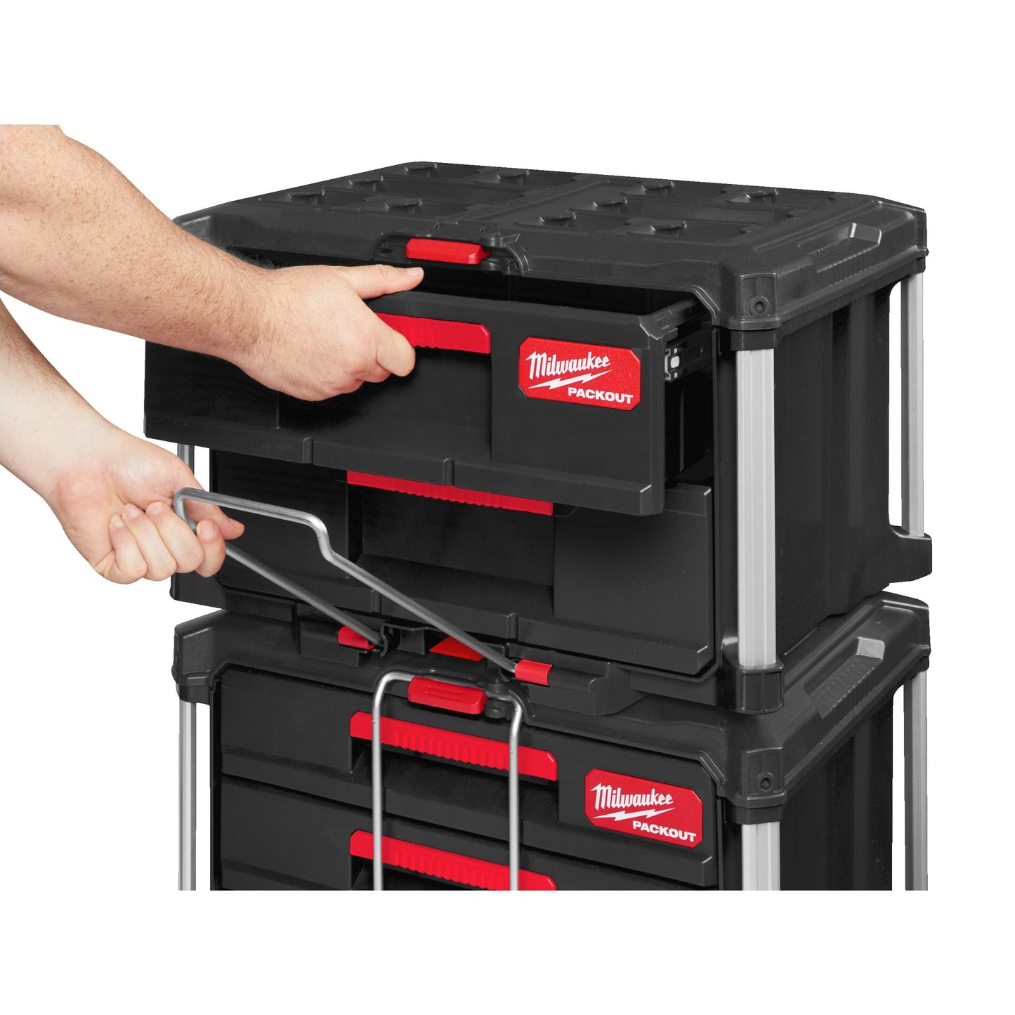 Milwaukee PACKOUT™ gereedschapskoffer met twee laden6