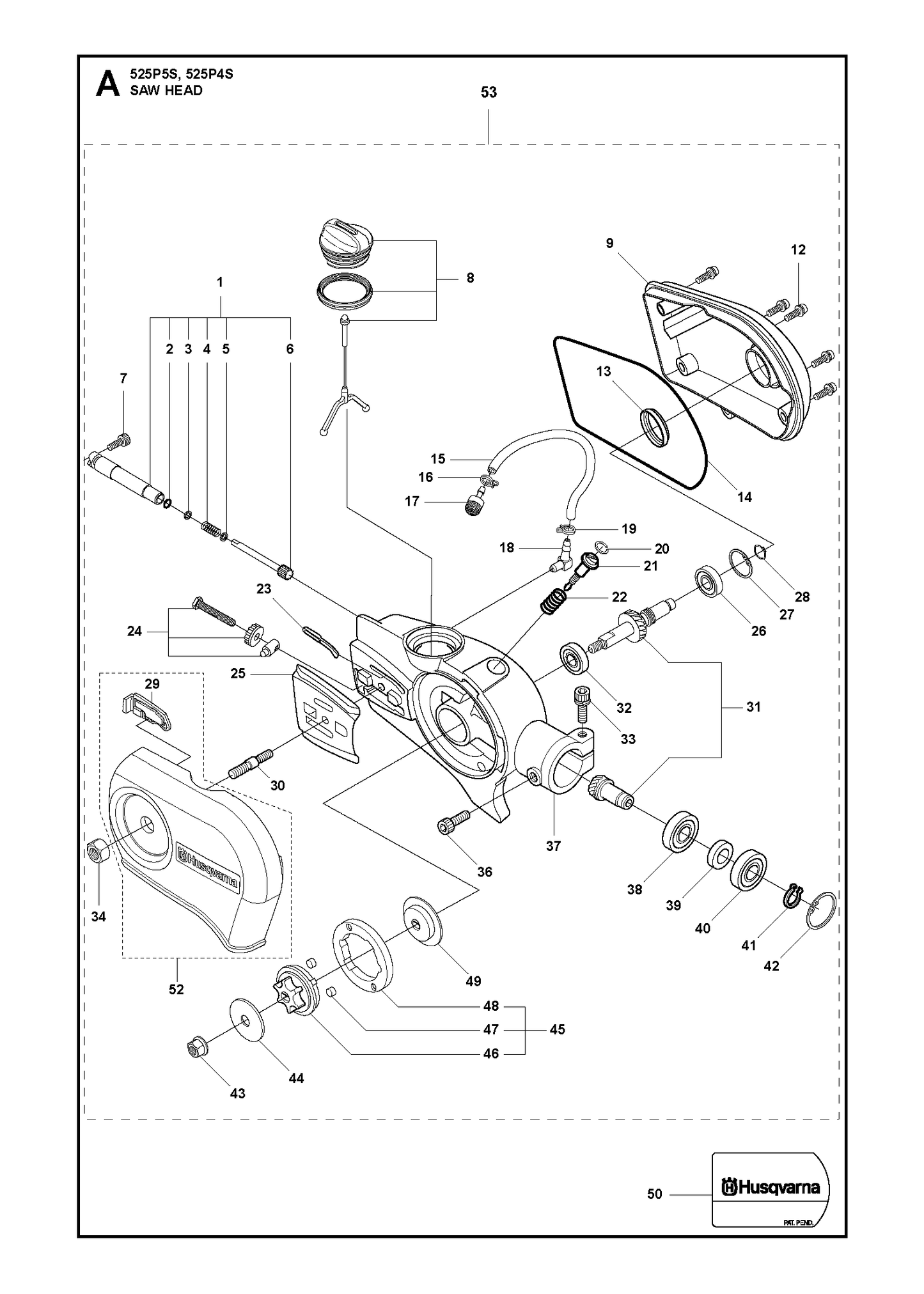 Husqvarna 503230068 onderdelentekening - positie 44