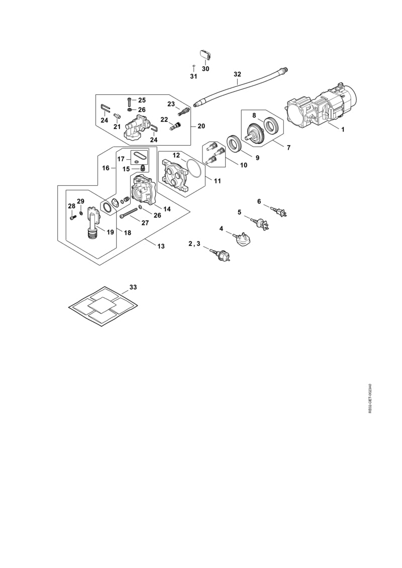STIHL RE024300502 Schakelaar positie 30 technische tekening