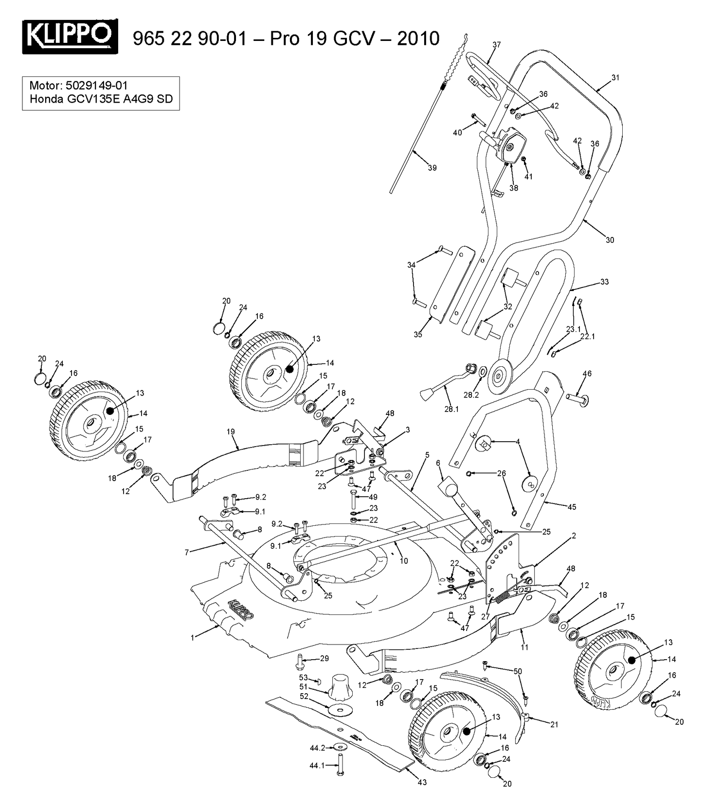 Husqvarna 502978001 onderdelentekening - positie 43