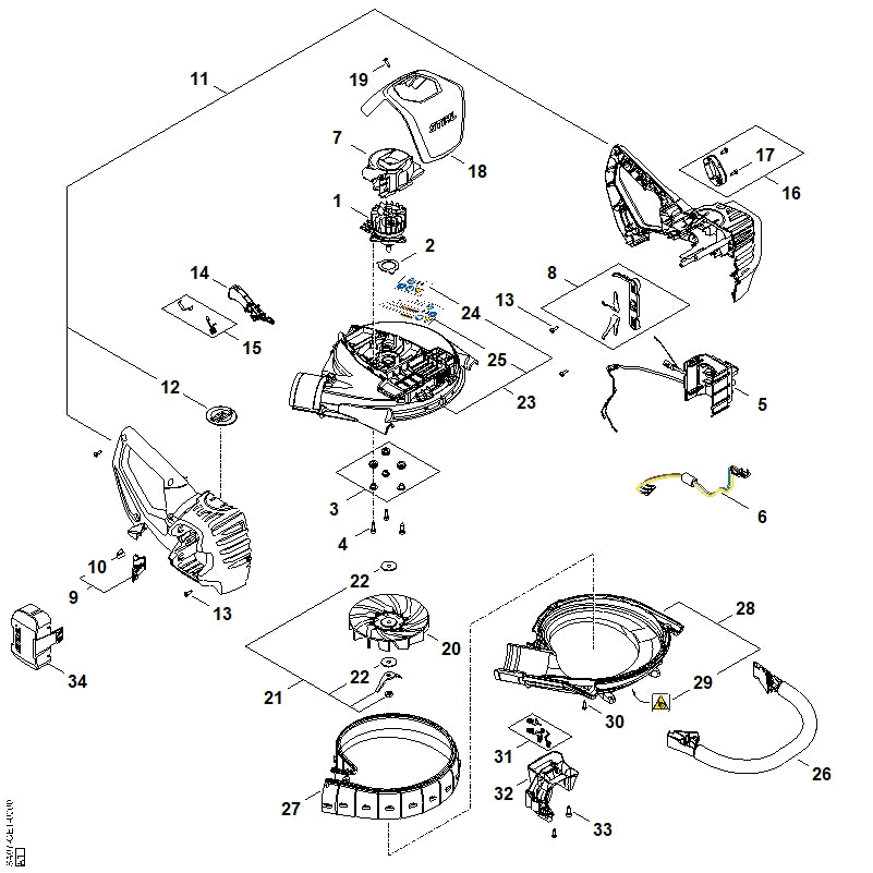STIHL 4229-704-7900 Ring positie 22 technische tekening