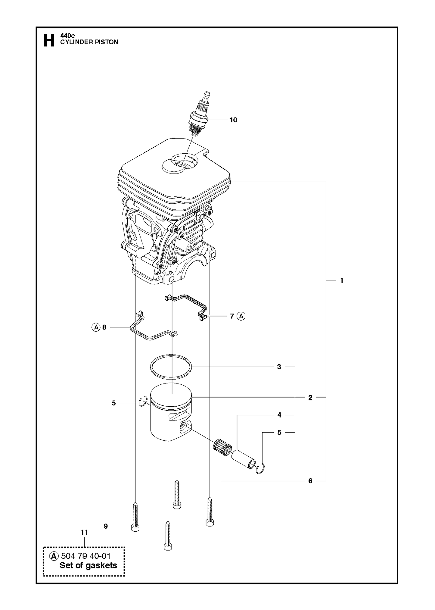 Husqvarna 504735105 onderdelentekening - positie 1