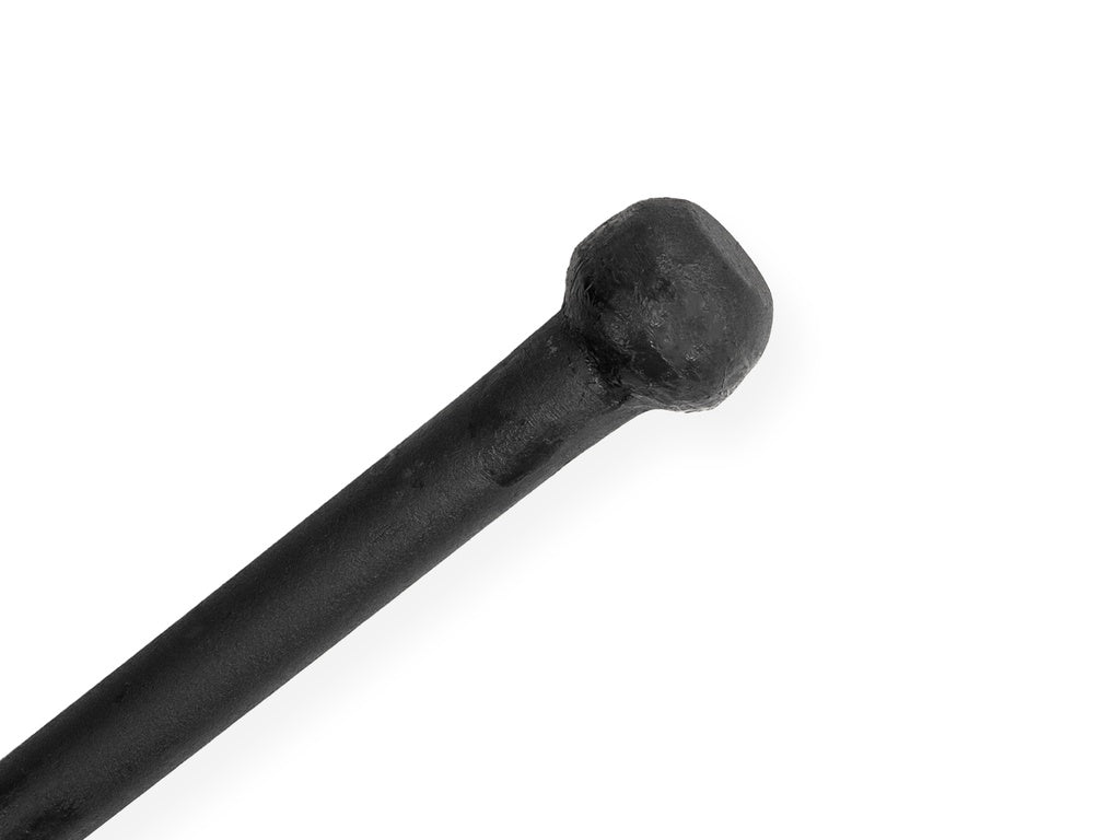 Stootijzer 130 cm geheel rond platte beitel en knop