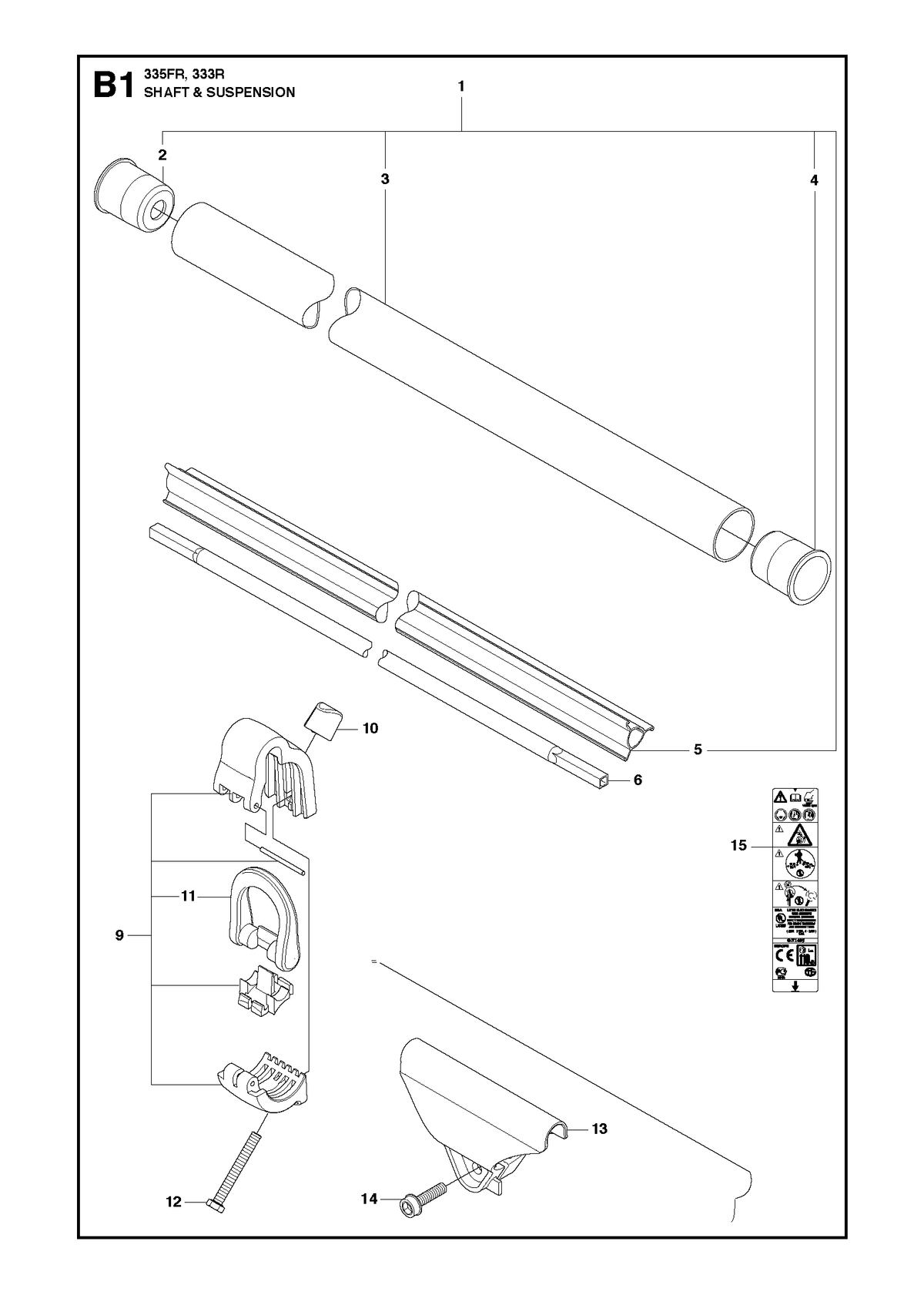 Husqvarna 537214201 onderdelentekening - positie 1