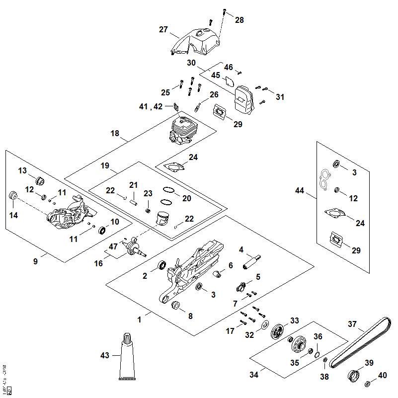 STIHL TB016600400 Spanner positie 4 technische tekening