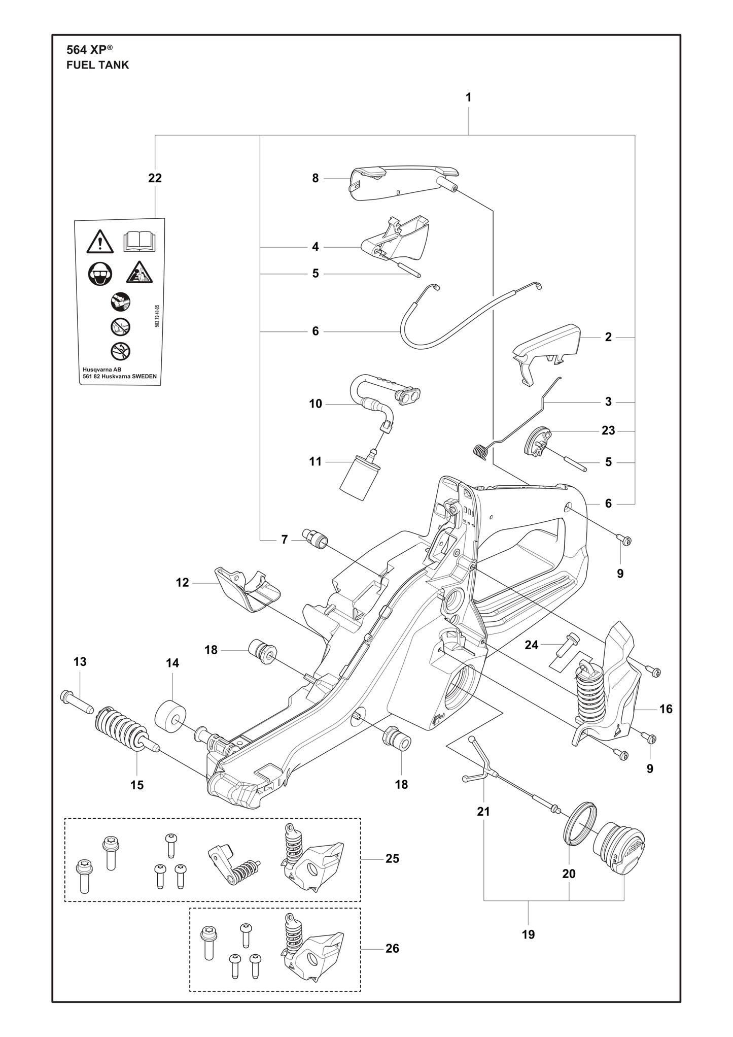 Husqvarna 503443203 onderdelentekening - positie 11