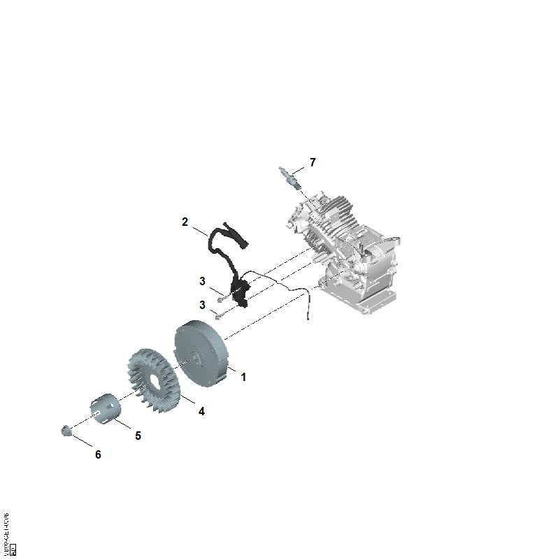 STIHL 0004-400-1303 ontstekingsmodule positie 2 technische tekening