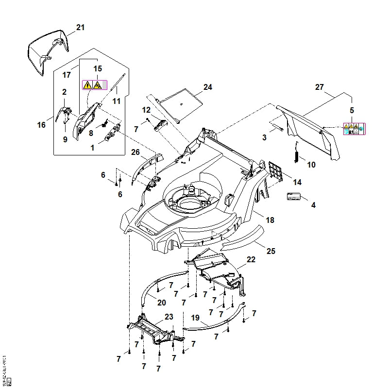 STIHL WA427002700 Klep positie 27 technische tekening
