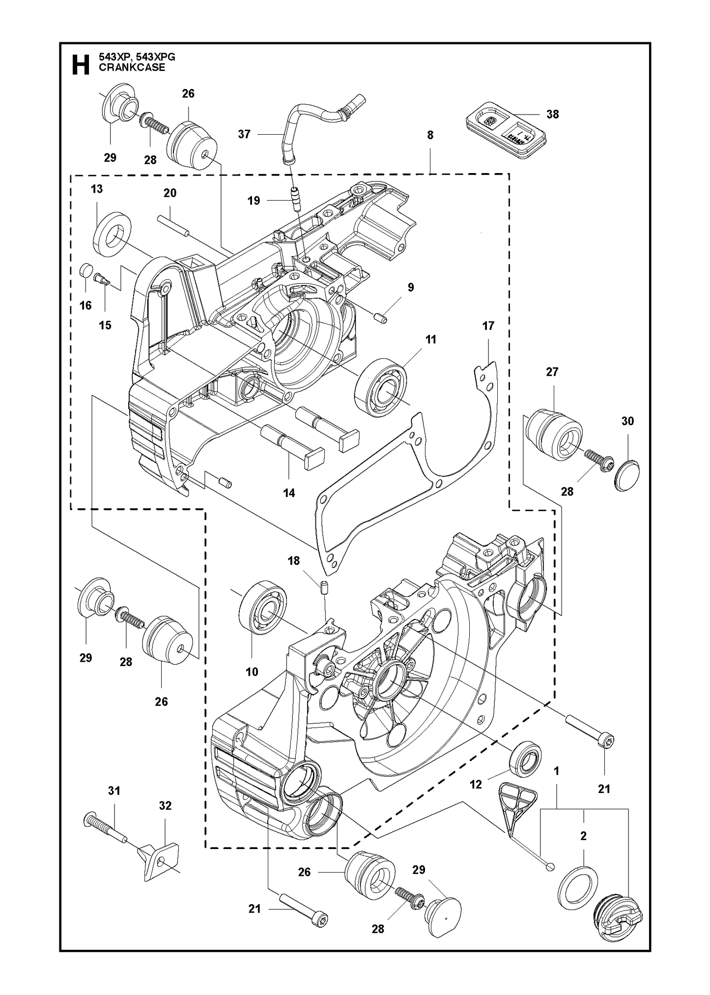 Husqvarna 512458301 onderdelentekening - positie 27