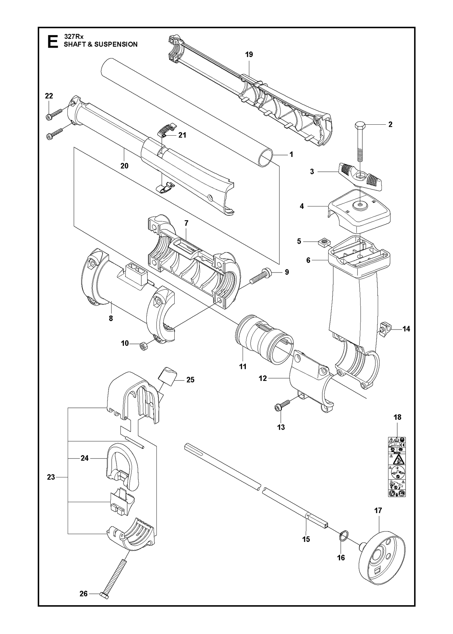 Husqvarna 503888801 onderdelentekening - positie 1