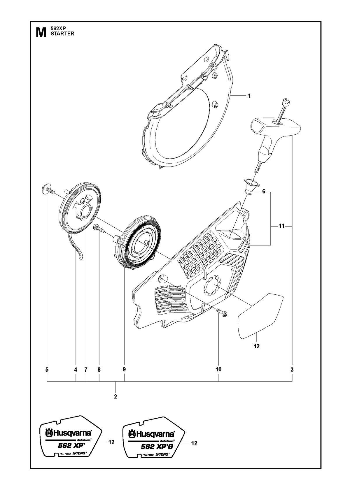 Husqvarna 523035605 onderdelentekening - positie 12