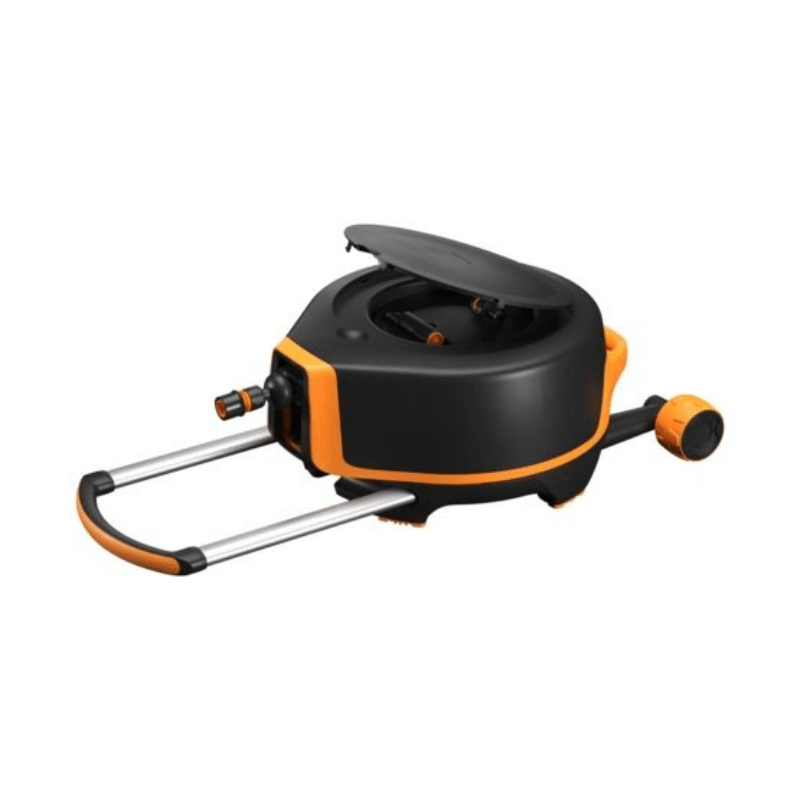 Fiskars Automatische Slanghaspel XL met wielen incl. 20m tuinslang - keizers.nu