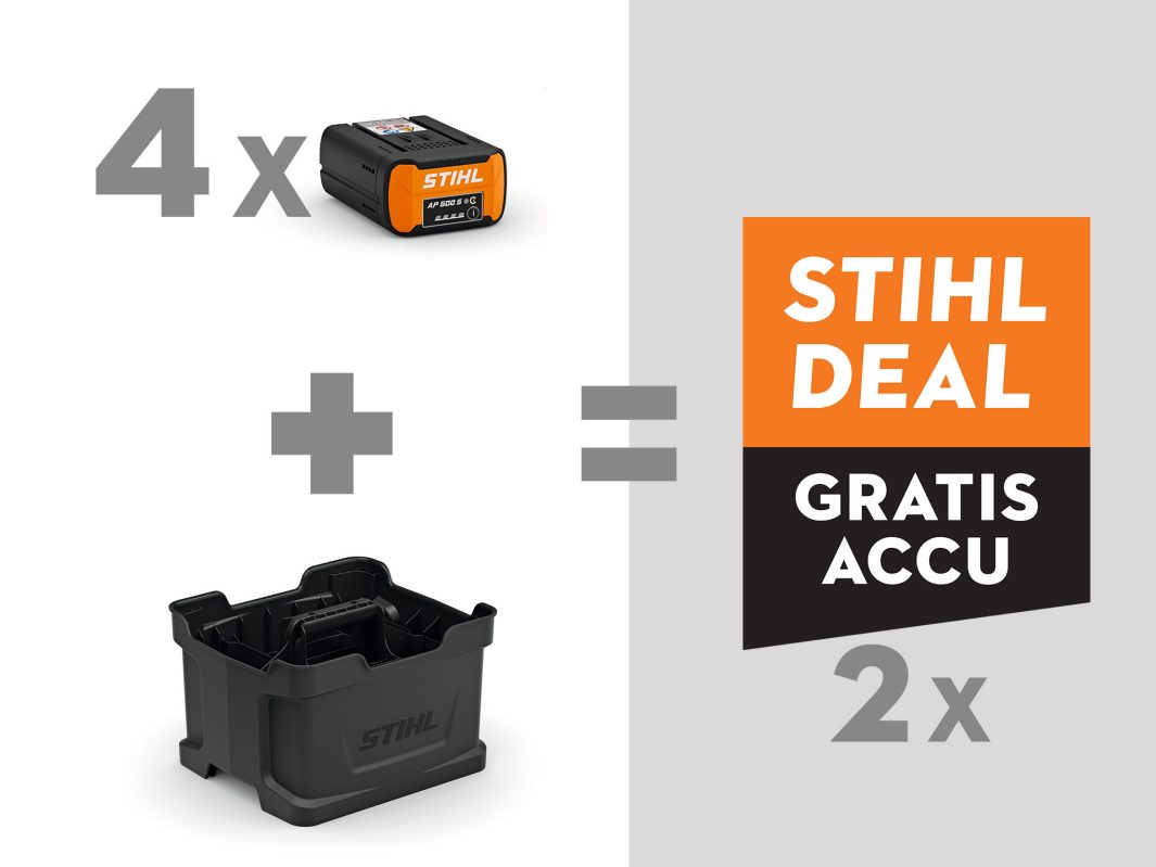 Stihl Accudrager met 6x AP 500 S Accu - Gratis Accudeal