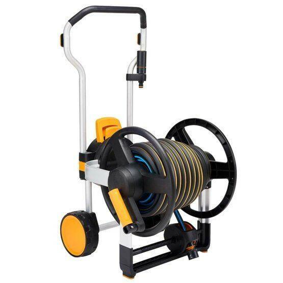 Fiskars Slanghaspel Manueel XL met wielen, incl. tuinslang - keizers.nu