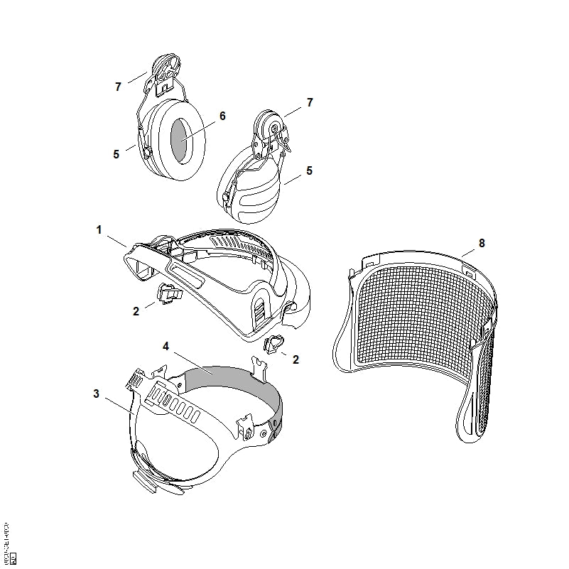 STIHL 0000-884-9711 Zweetband positie 4 technische tekening