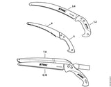 STIHL 0000-881-9001 Zaagblad positie 6 technische tekening
