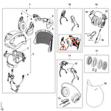 STIHL 0000-889-9026 Gelaatsbeschermer, nylon rooster zwart positie 5 technische tekening