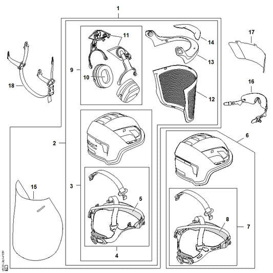 STIHL 0000-889-9053 Zweetband ADVANCE zwart positie 5 technische tekening