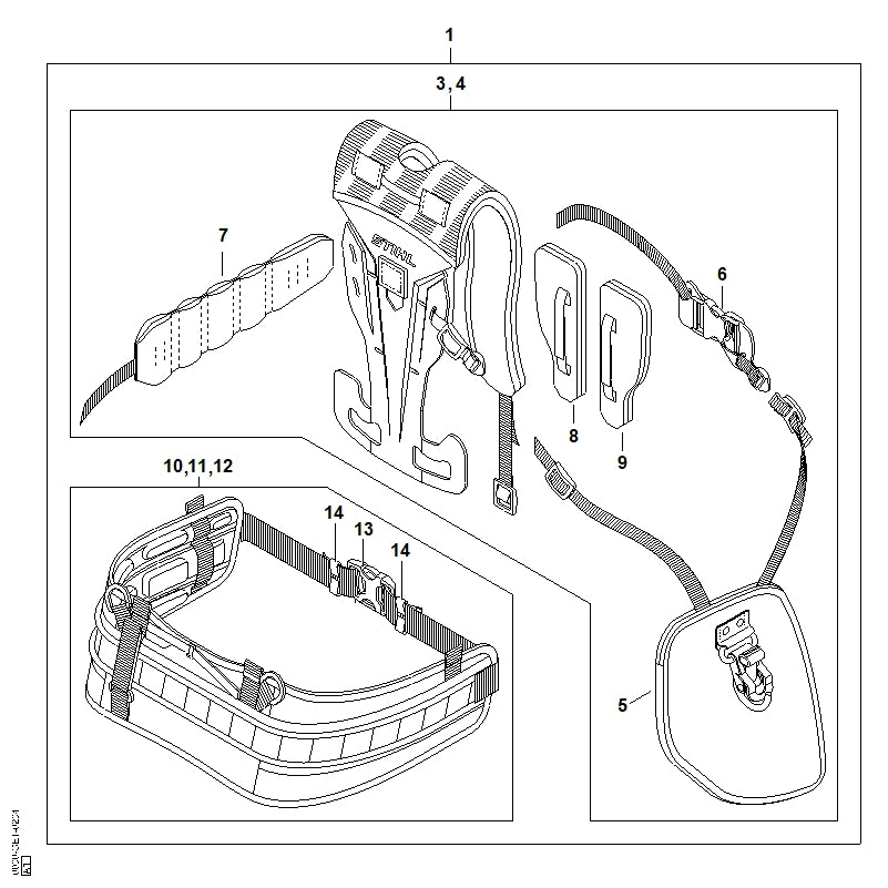 STIHL 0000-710-6402 Slot positie 6 technische tekening
