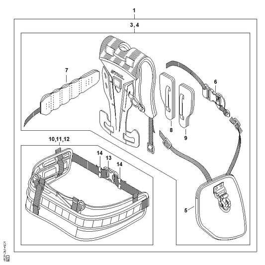 STIHL 0000-710-6402 Slot positie 6 technische tekening