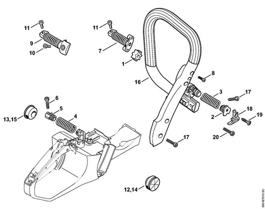 STIHL 9074-478-4545 bout IS-P6x26,5 positie 17 technische tekening