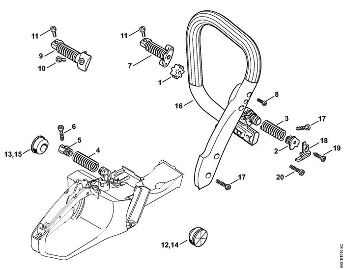STIHL 9074-478-4545 bout IS-P6x26,5 positie 17 technische tekening