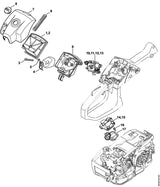 STIHL 1145-140-1901 Carburateurkastdeksel positie 7 technische tekening