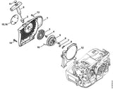STIHL 1145-967-1503 Typeplaatje MS 201 C positie 16 technische tekening
