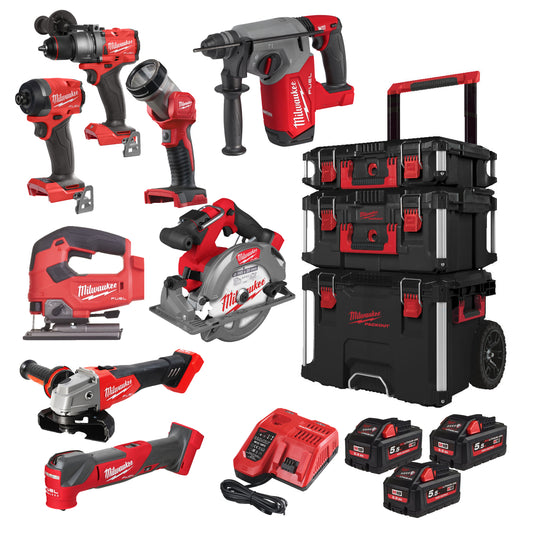 Milwaukee M18 FPP8E-553P 18V Li-ion 8-Delige combiset