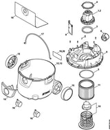 STIHL 4742-760-7900 Filter positie 10 technische tekening