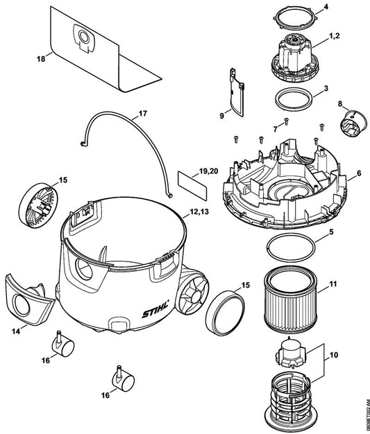 STIHL 4784-701-0200 Aansluitstuk positie 14 technische tekening