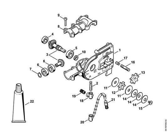 STIHL 4182-641-0300 Aandrijfhuis positie 1 technische tekening