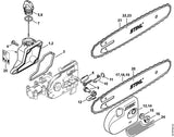 STIHL 4138-640-1703 Kettingtandwieldeksel positie 13 technische tekening