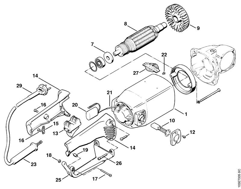 STIHL 9041-216-0780 Cilinderkopbout M4x40 positie 17 technische tekening