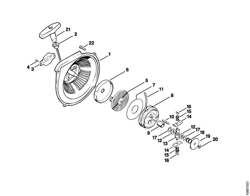 STIHL 1106-190-0600 Starterveer positie 5 technische tekening